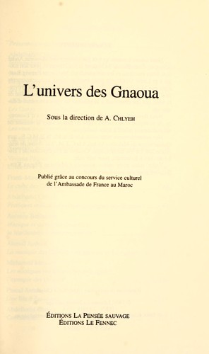 Cover of L'univers des Gnaoua